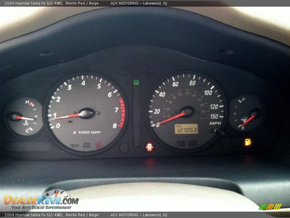 2004 Hyundai Santa Fe GLS 4WD Merlot Red / Beige Photo #28
