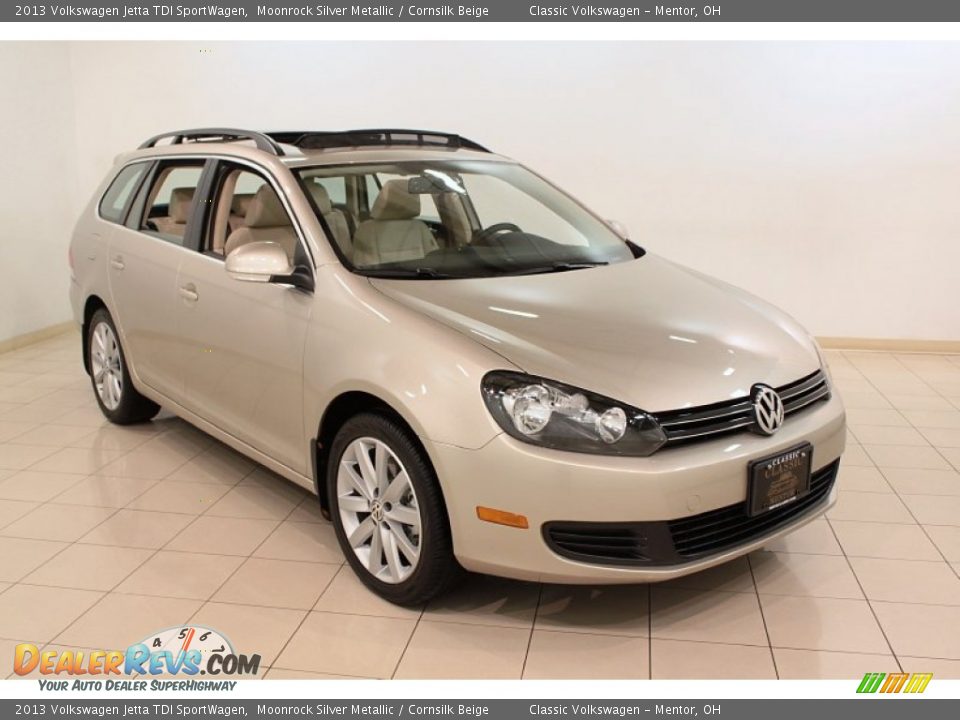 2013 Volkswagen Jetta TDI SportWagen Moonrock Silver Metallic / Cornsilk Beige Photo #1