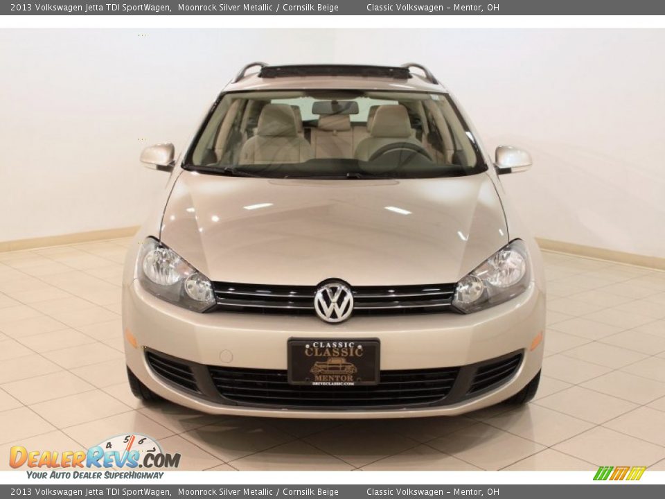 2013 Volkswagen Jetta TDI SportWagen Moonrock Silver Metallic / Cornsilk Beige Photo #2
