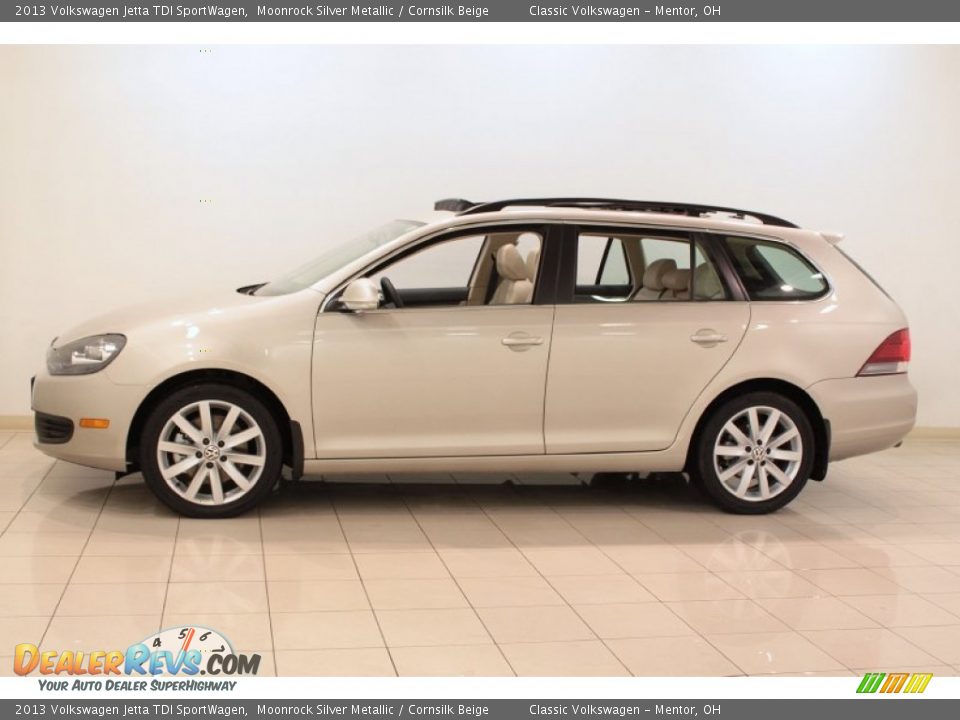 2013 Volkswagen Jetta TDI SportWagen Moonrock Silver Metallic / Cornsilk Beige Photo #4