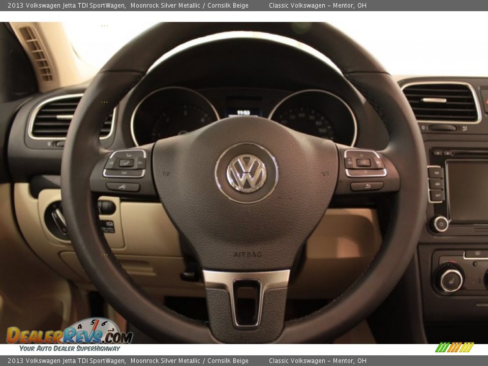 2013 Volkswagen Jetta TDI SportWagen Moonrock Silver Metallic / Cornsilk Beige Photo #8