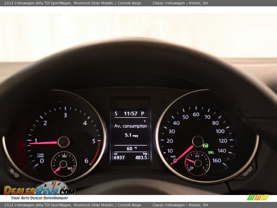 2013 Volkswagen Jetta TDI SportWagen Moonrock Silver Metallic / Cornsilk Beige Photo #9