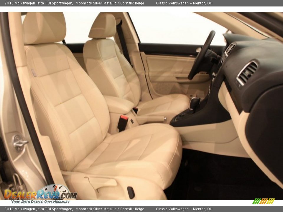 2013 Volkswagen Jetta TDI SportWagen Moonrock Silver Metallic / Cornsilk Beige Photo #27