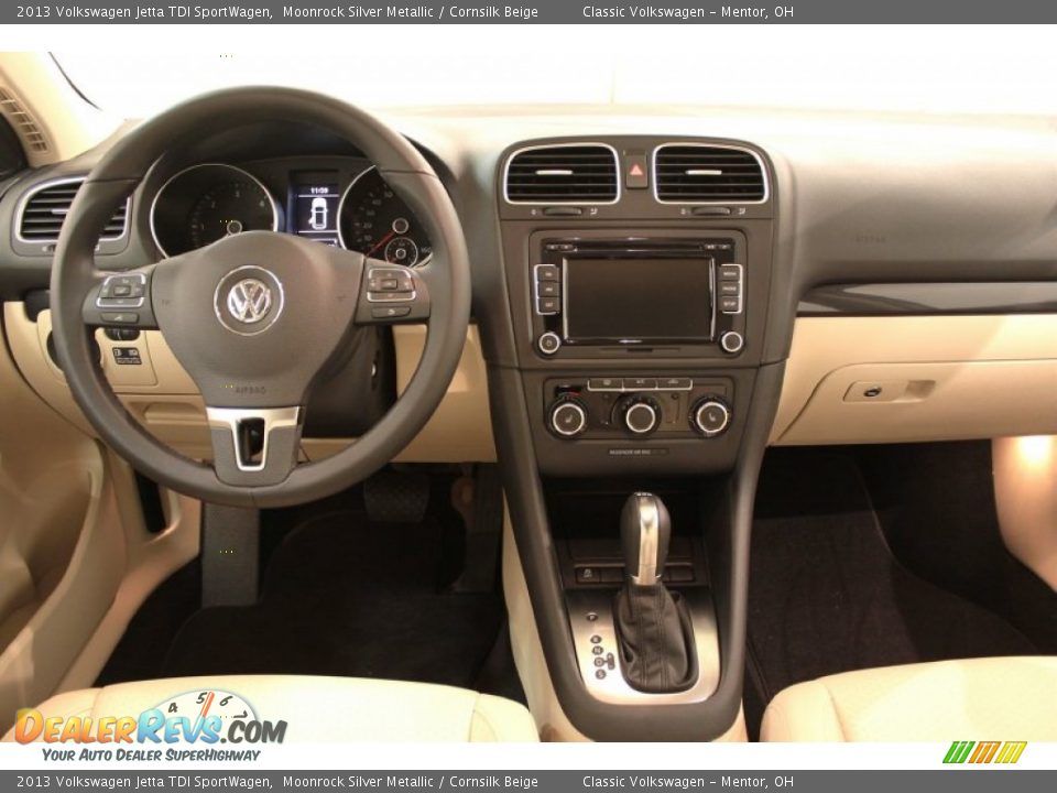 2013 Volkswagen Jetta TDI SportWagen Moonrock Silver Metallic / Cornsilk Beige Photo #31