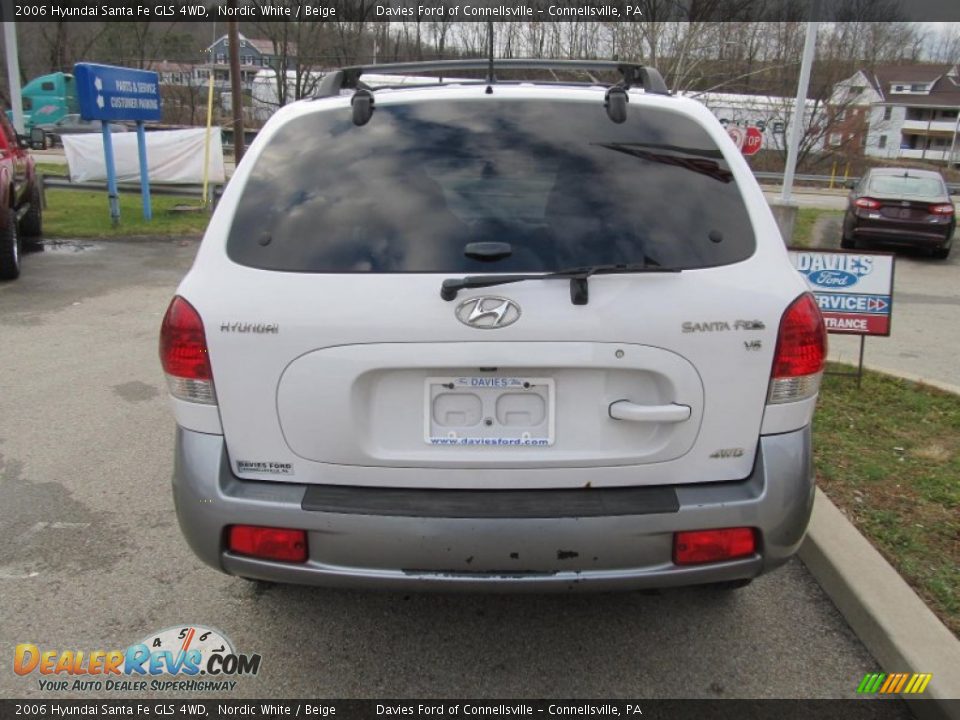 2006 Hyundai Santa Fe GLS 4WD Nordic White / Beige Photo #4