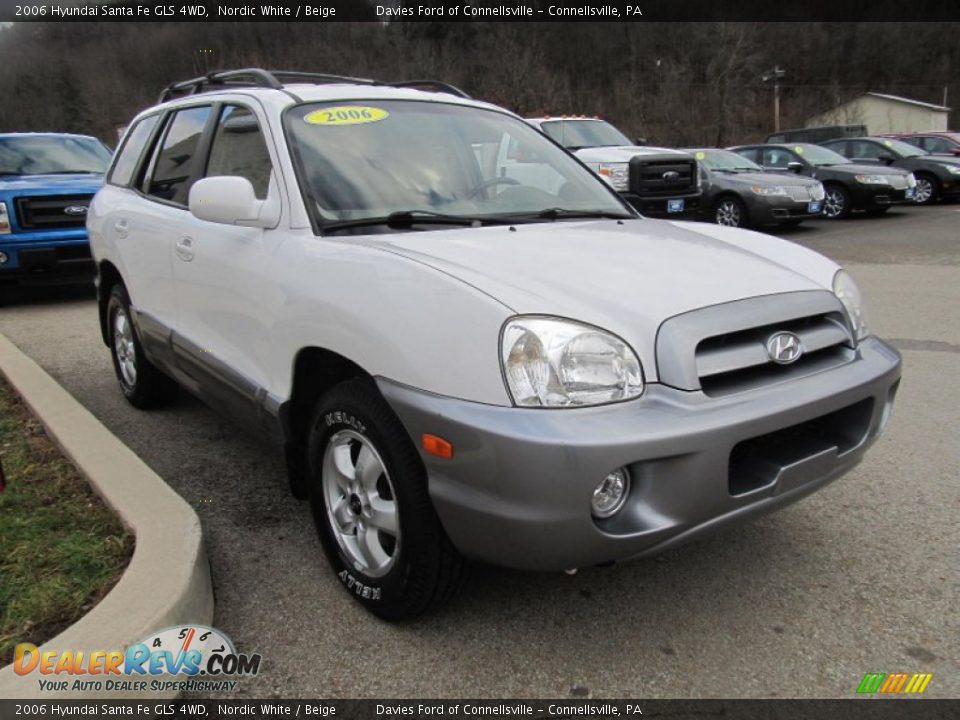 2006 Hyundai Santa Fe GLS 4WD Nordic White / Beige Photo #6