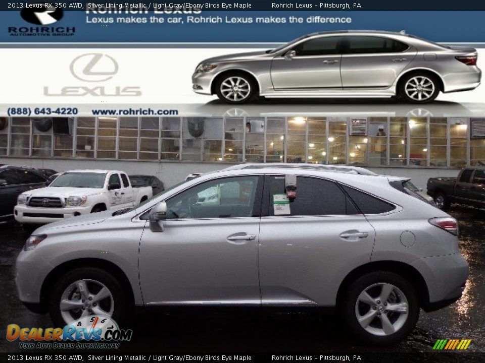 2013 Lexus RX 350 AWD Silver Lining Metallic / Light Gray/Ebony Birds Eye Maple Photo #1