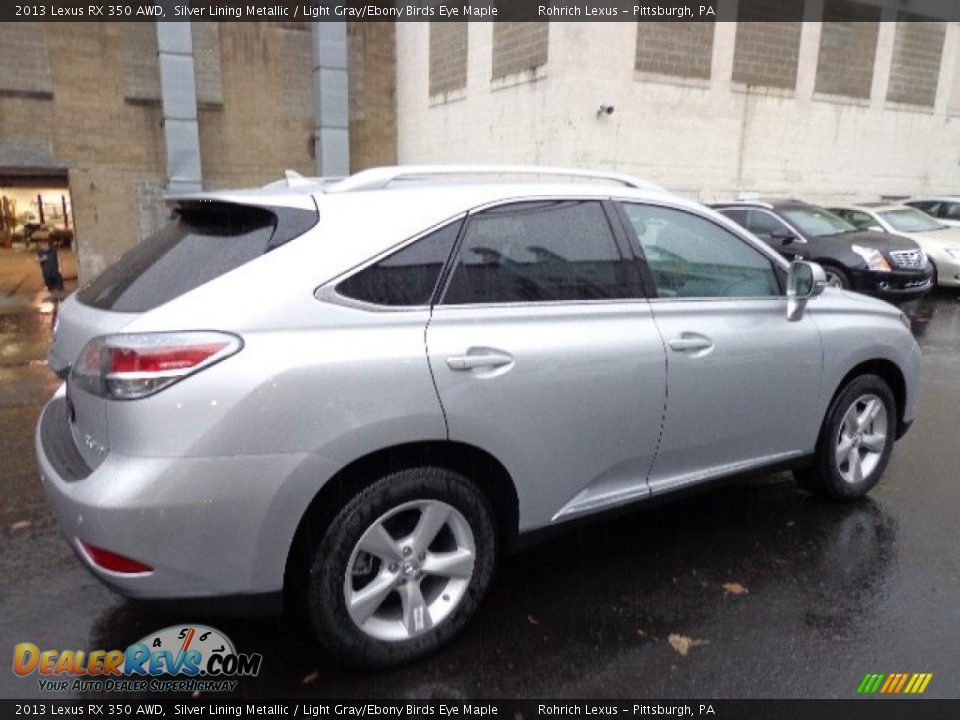 2013 Lexus RX 350 AWD Silver Lining Metallic / Light Gray/Ebony Birds Eye Maple Photo #3