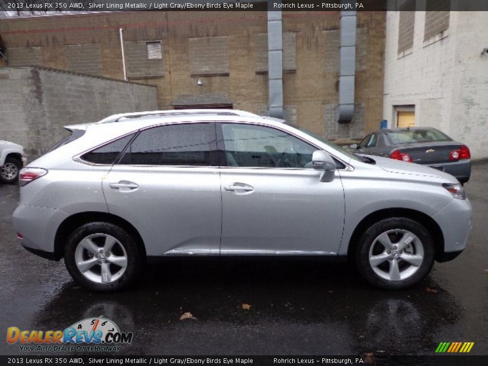 2013 Lexus RX 350 AWD Silver Lining Metallic / Light Gray/Ebony Birds Eye Maple Photo #4