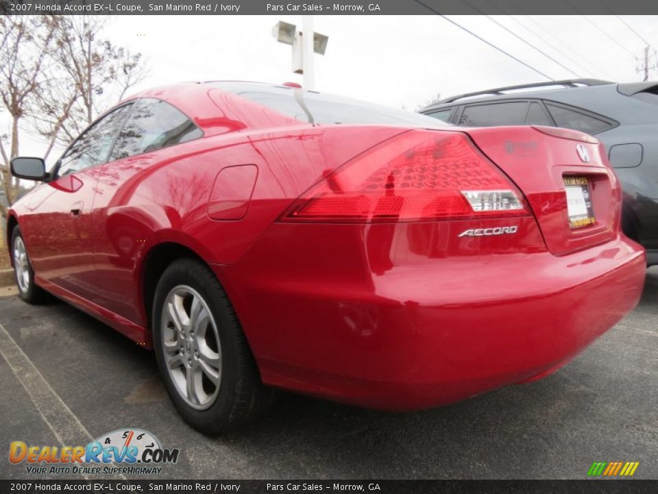 2007 Honda Accord EX-L Coupe San Marino Red / Ivory Photo #2