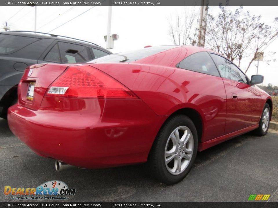 2007 Honda Accord EX-L Coupe San Marino Red / Ivory Photo #3