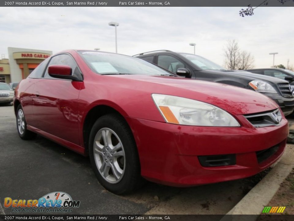 2007 Honda Accord EX-L Coupe San Marino Red / Ivory Photo #4