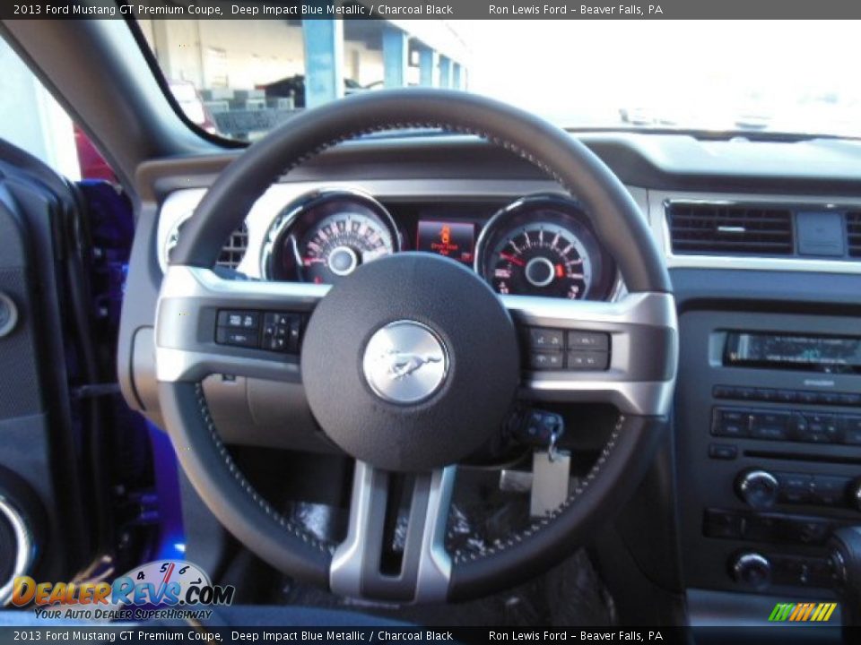 2013 Ford Mustang GT Premium Coupe Deep Impact Blue Metallic / Charcoal Black Photo #18