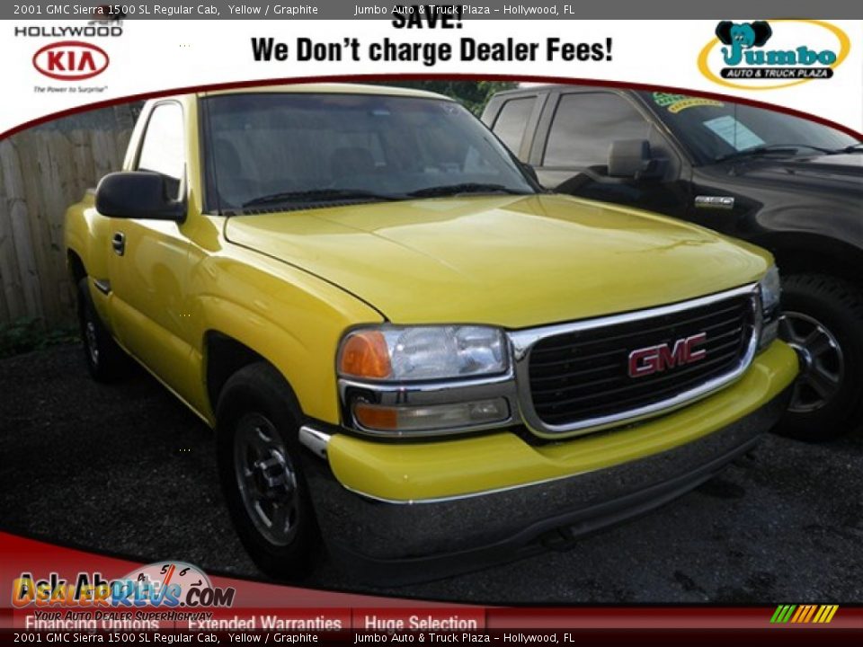 2001 GMC Sierra 1500 SL Regular Cab Yellow / Graphite Photo #1