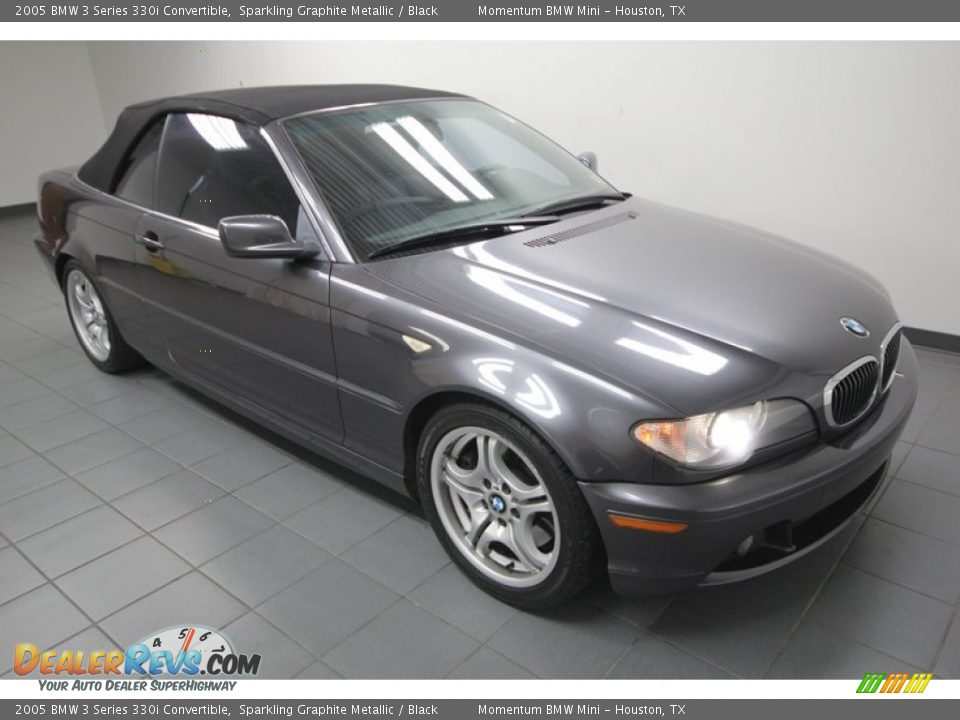 2005 BMW 3 Series 330i Convertible Sparkling Graphite Metallic / Black Photo #11