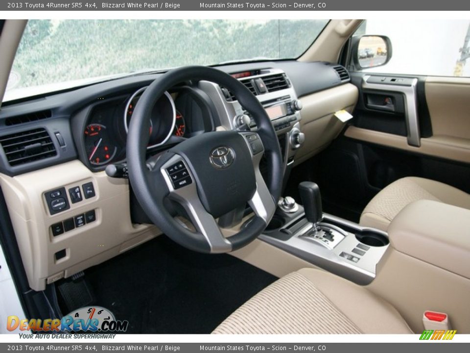 2013 Toyota 4Runner SR5 4x4 Blizzard White Pearl / Beige Photo #5
