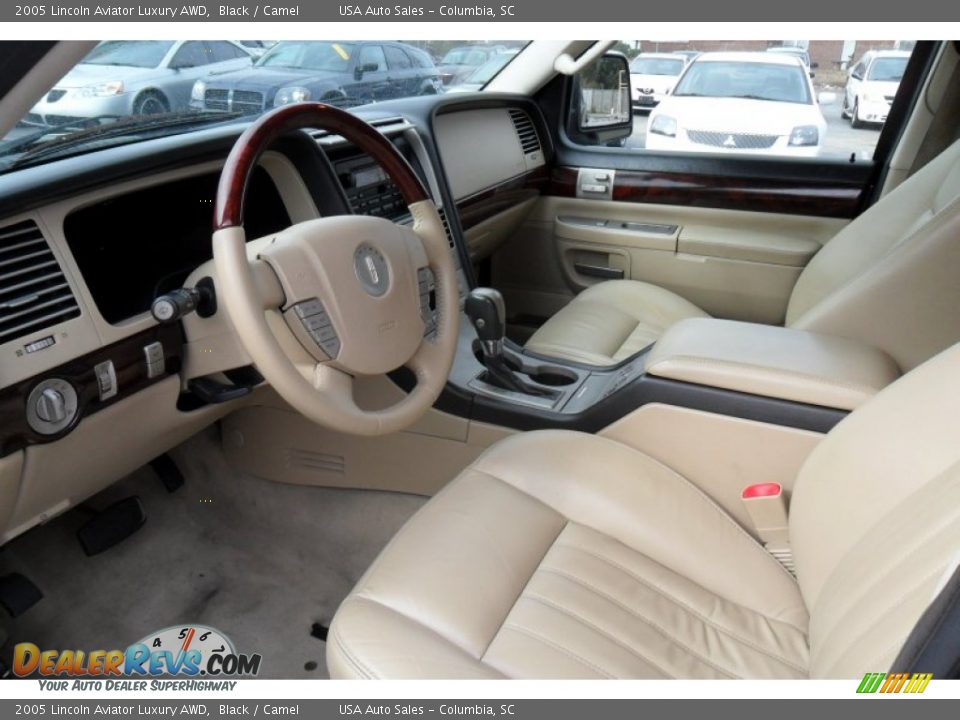 2005 Lincoln Aviator Luxury AWD Black / Camel Photo #26