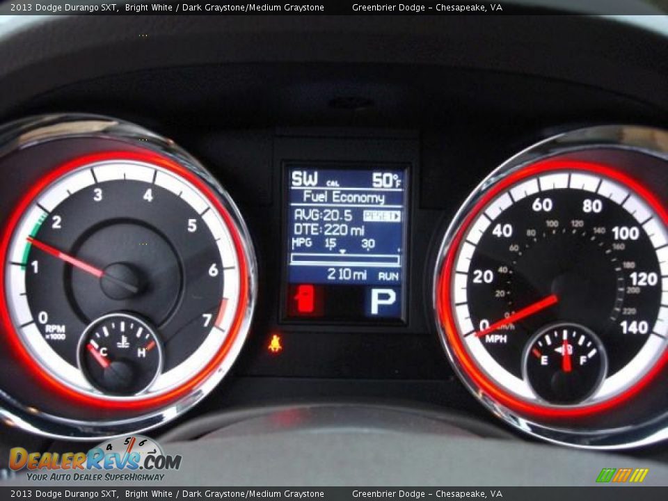 2013 Dodge Durango SXT Bright White / Dark Graystone/Medium Graystone Photo #14