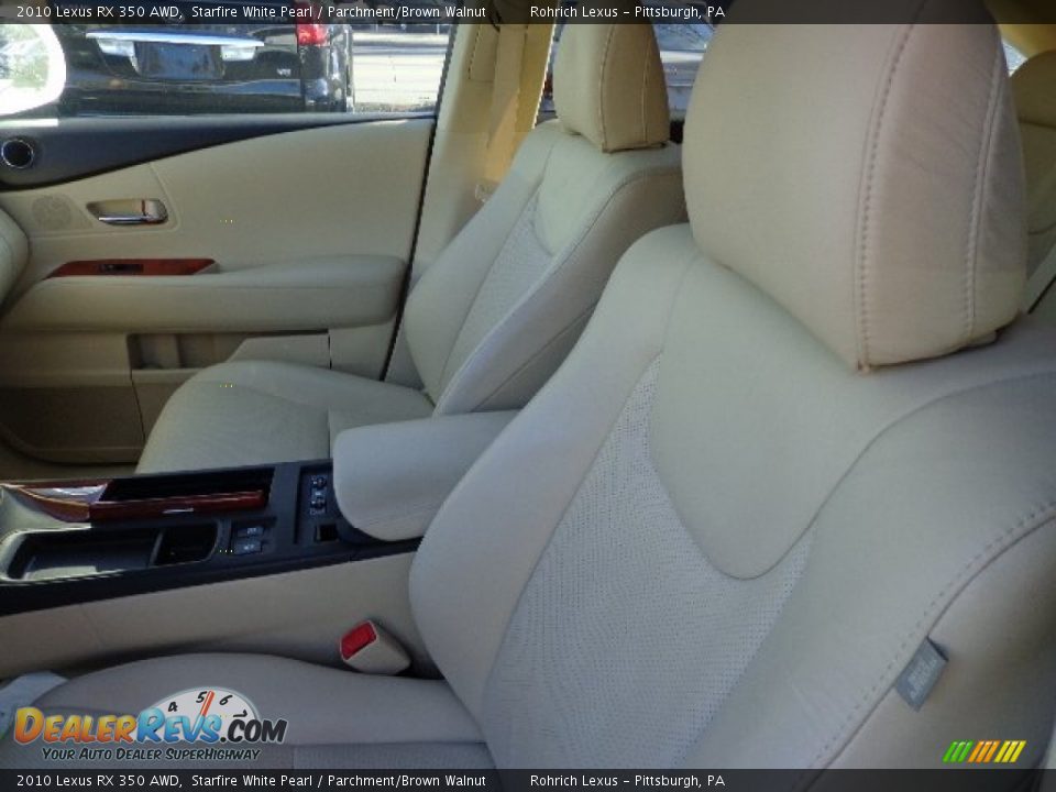 2010 Lexus RX 350 AWD Starfire White Pearl / Parchment/Brown Walnut Photo #4