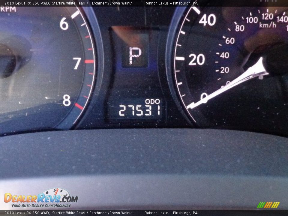 2010 Lexus RX 350 AWD Starfire White Pearl / Parchment/Brown Walnut Photo #8
