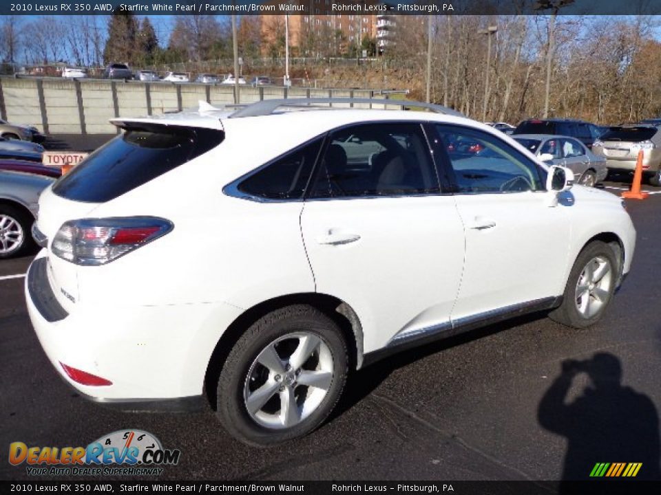 2010 Lexus RX 350 AWD Starfire White Pearl / Parchment/Brown Walnut Photo #11