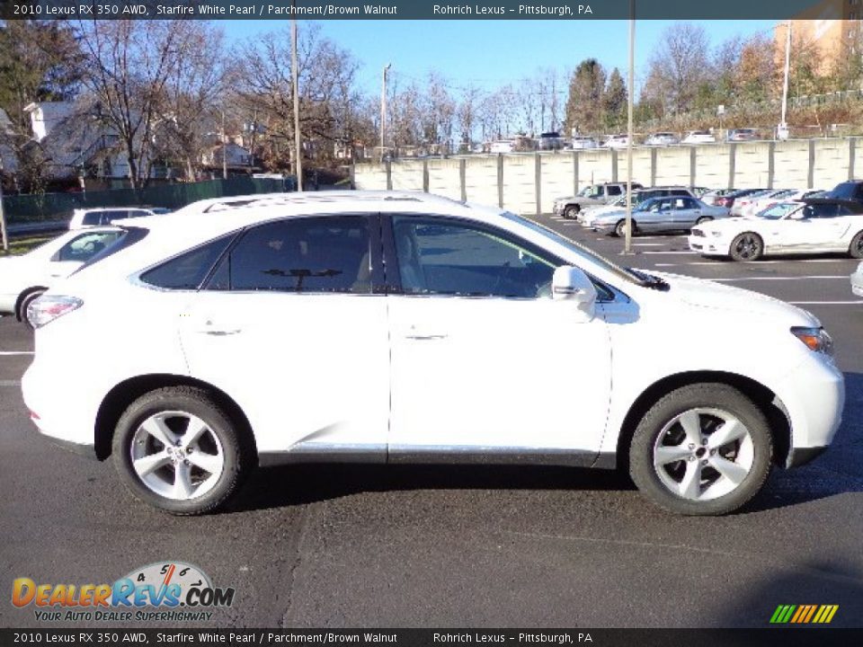 2010 Lexus RX 350 AWD Starfire White Pearl / Parchment/Brown Walnut Photo #12