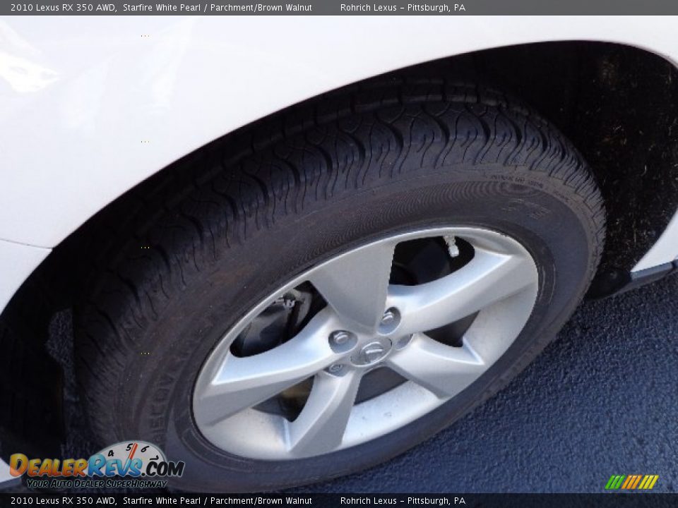 2010 Lexus RX 350 AWD Starfire White Pearl / Parchment/Brown Walnut Photo #14