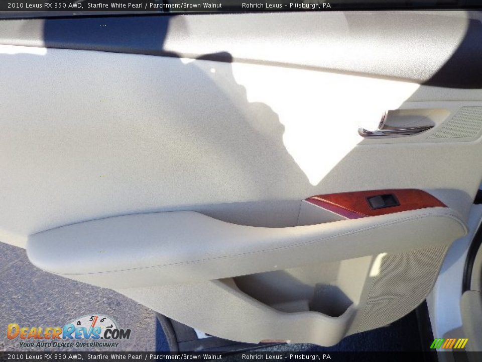 2010 Lexus RX 350 AWD Starfire White Pearl / Parchment/Brown Walnut Photo #15