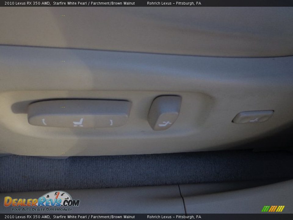 2010 Lexus RX 350 AWD Starfire White Pearl / Parchment/Brown Walnut Photo #17