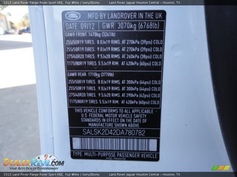 2013 Land Rover Range Rover Sport HSE Fuji White / Ivory/Ebony Photo #15