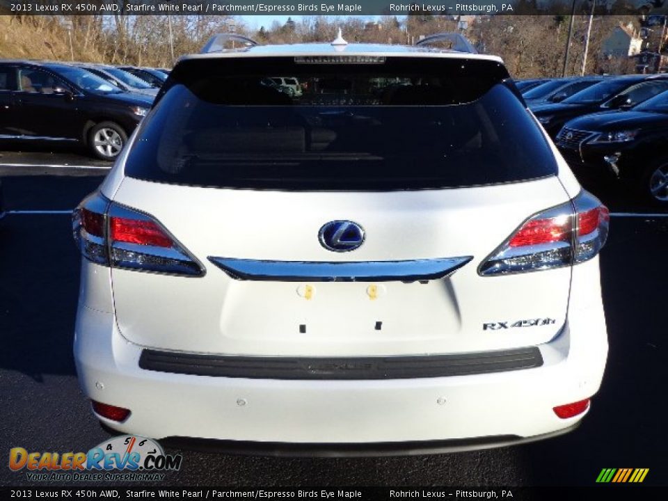 2013 Lexus RX 450h AWD Starfire White Pearl / Parchment/Espresso Birds Eye Maple Photo #3