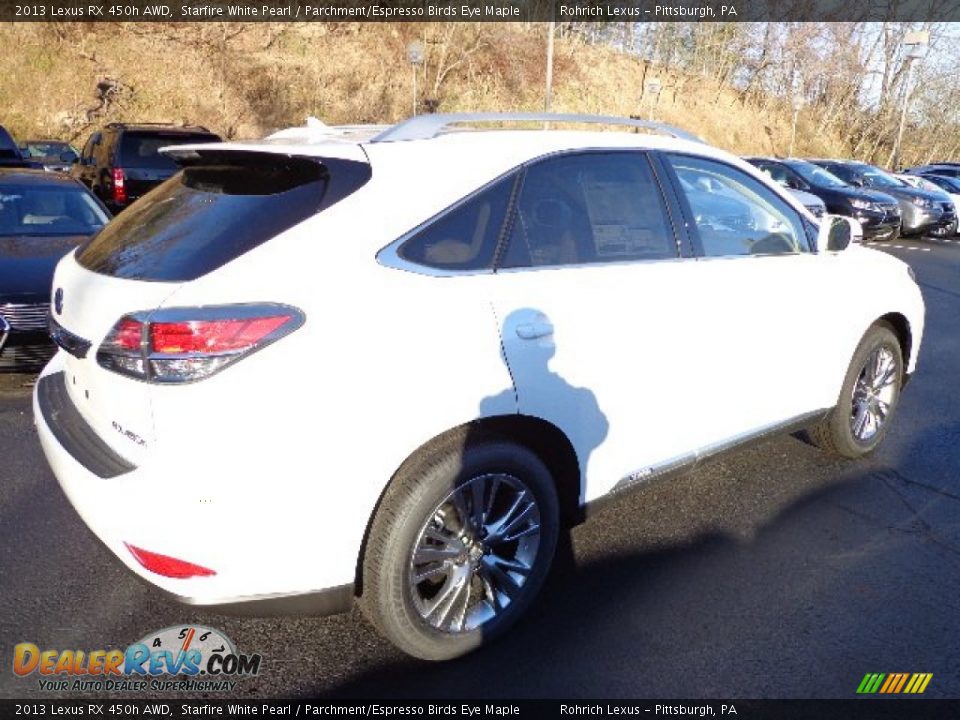 2013 Lexus RX 450h AWD Starfire White Pearl / Parchment/Espresso Birds Eye Maple Photo #4