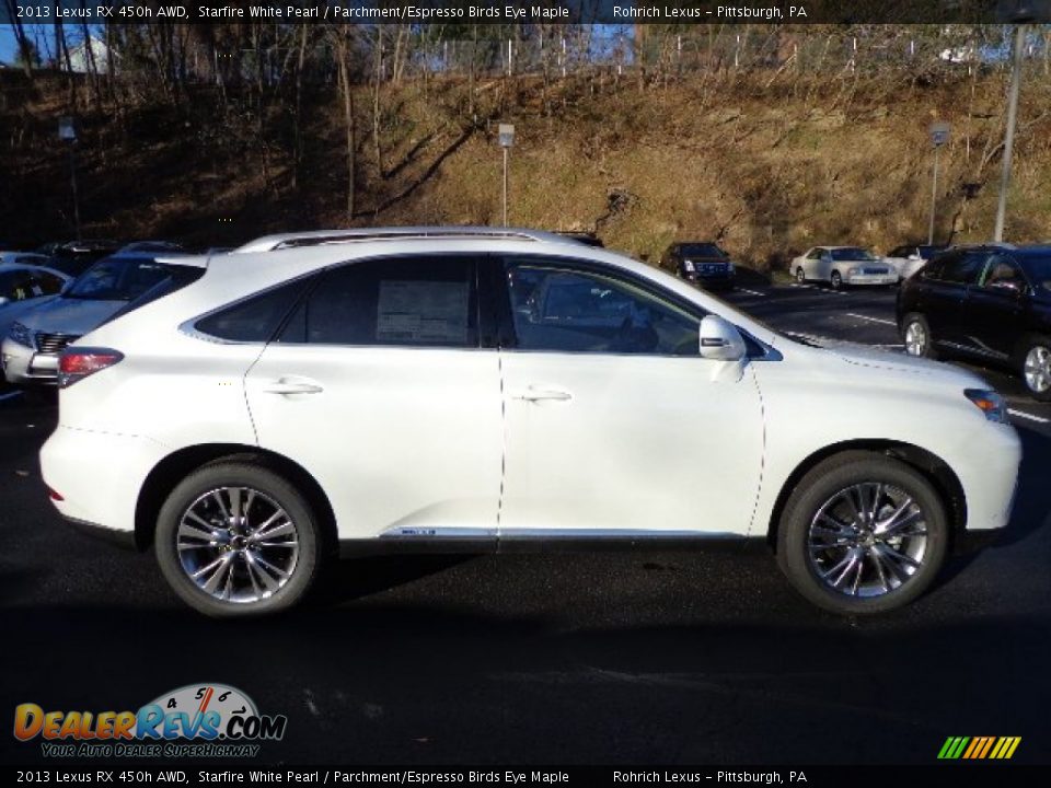 2013 Lexus RX 450h AWD Starfire White Pearl / Parchment/Espresso Birds Eye Maple Photo #5