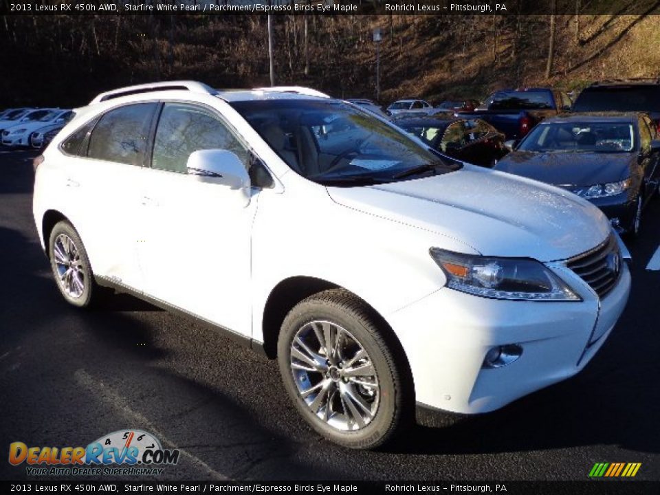 2013 Lexus RX 450h AWD Starfire White Pearl / Parchment/Espresso Birds Eye Maple Photo #6