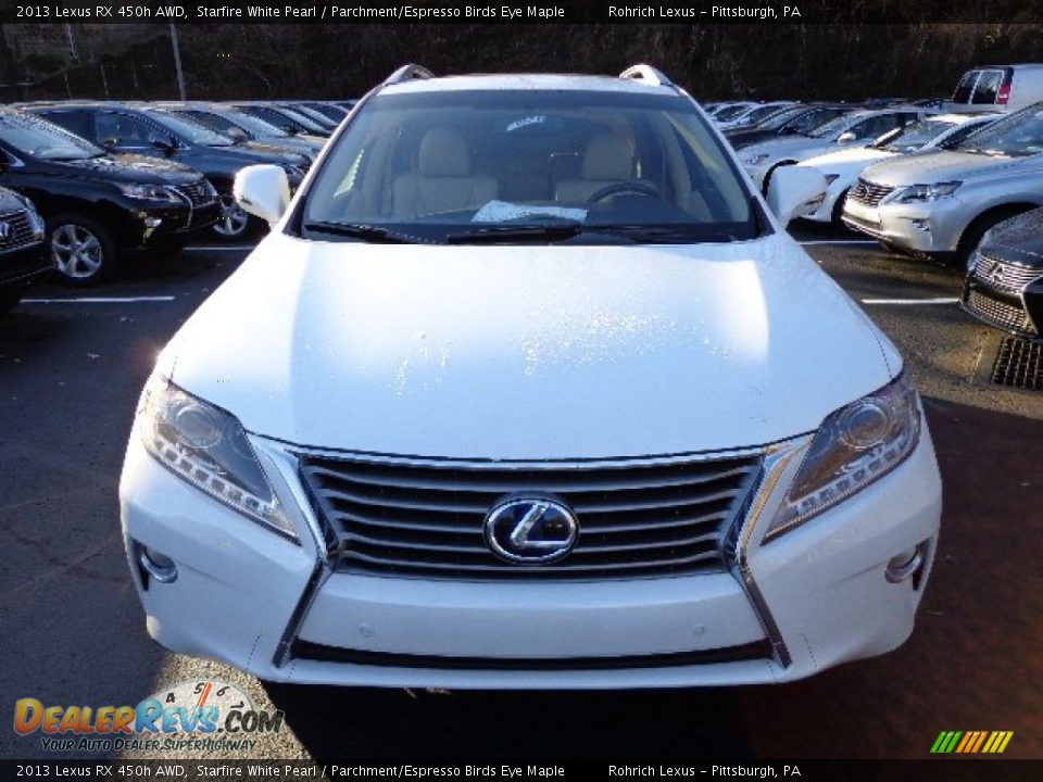 2013 Lexus RX 450h AWD Starfire White Pearl / Parchment/Espresso Birds Eye Maple Photo #7