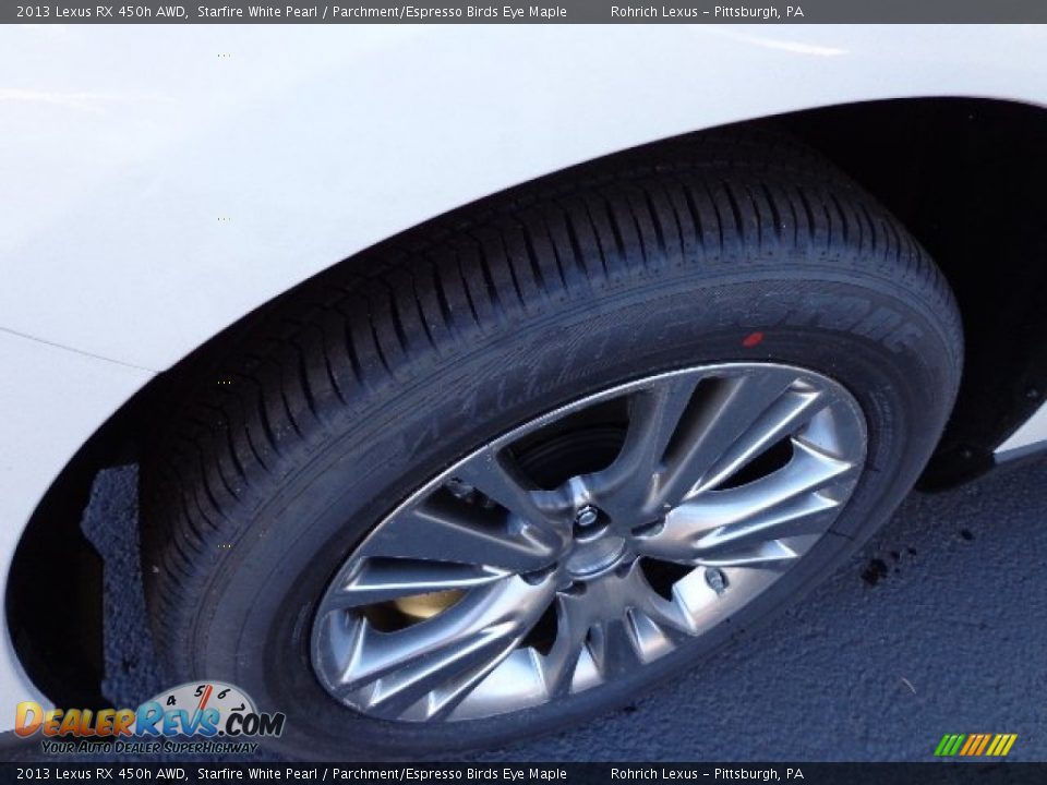 2013 Lexus RX 450h AWD Starfire White Pearl / Parchment/Espresso Birds Eye Maple Photo #9