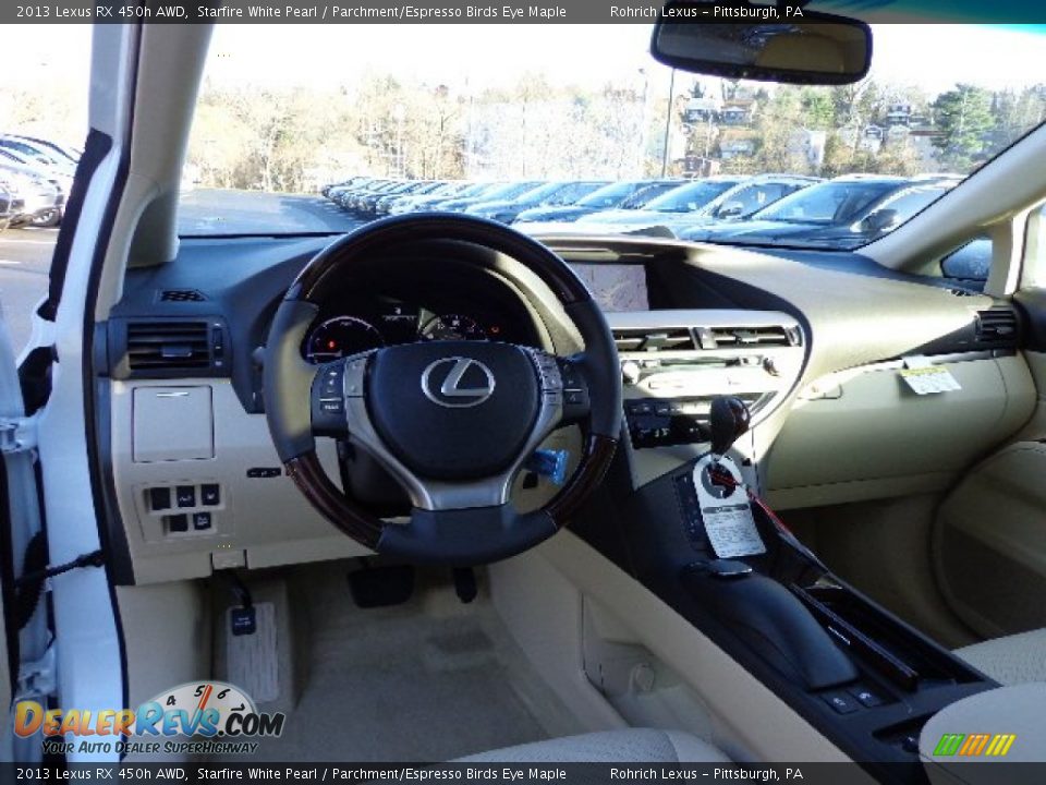 2013 Lexus RX 450h AWD Starfire White Pearl / Parchment/Espresso Birds Eye Maple Photo #12