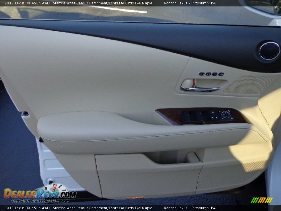 2013 Lexus RX 450h AWD Starfire White Pearl / Parchment/Espresso Birds Eye Maple Photo #14