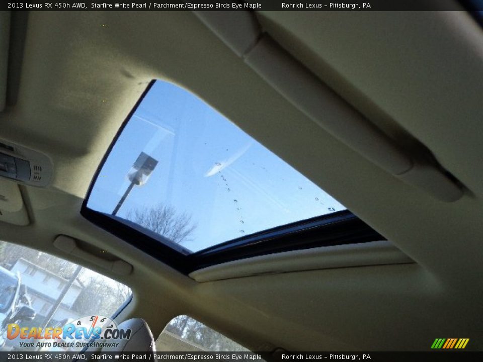 2013 Lexus RX 450h AWD Starfire White Pearl / Parchment/Espresso Birds Eye Maple Photo #15