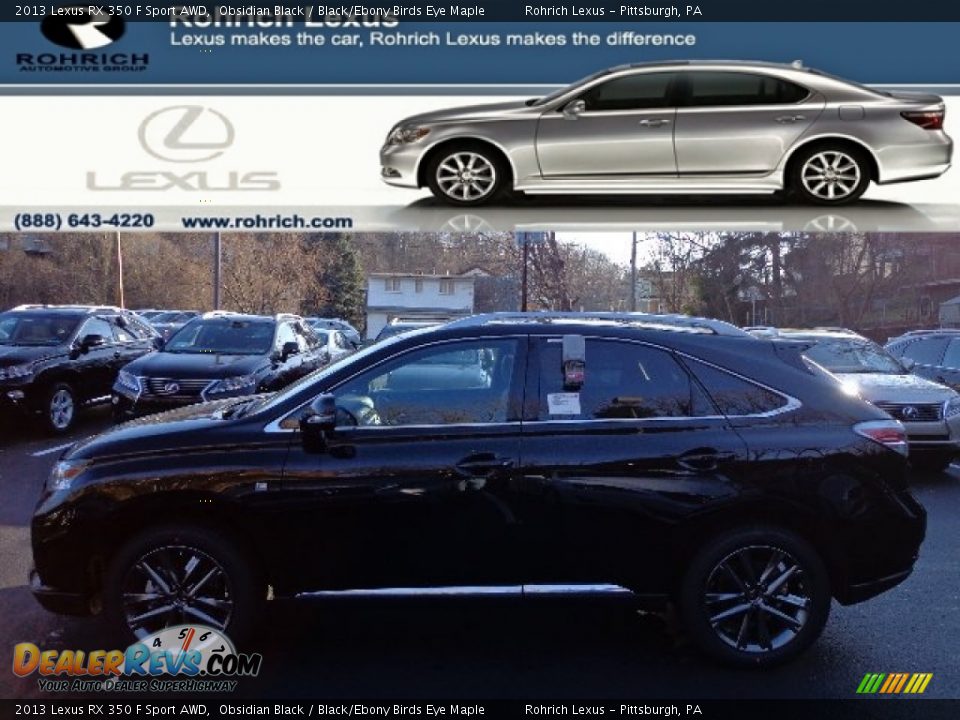 2013 Lexus RX 350 F Sport AWD Obsidian Black / Black/Ebony Birds Eye Maple Photo #1