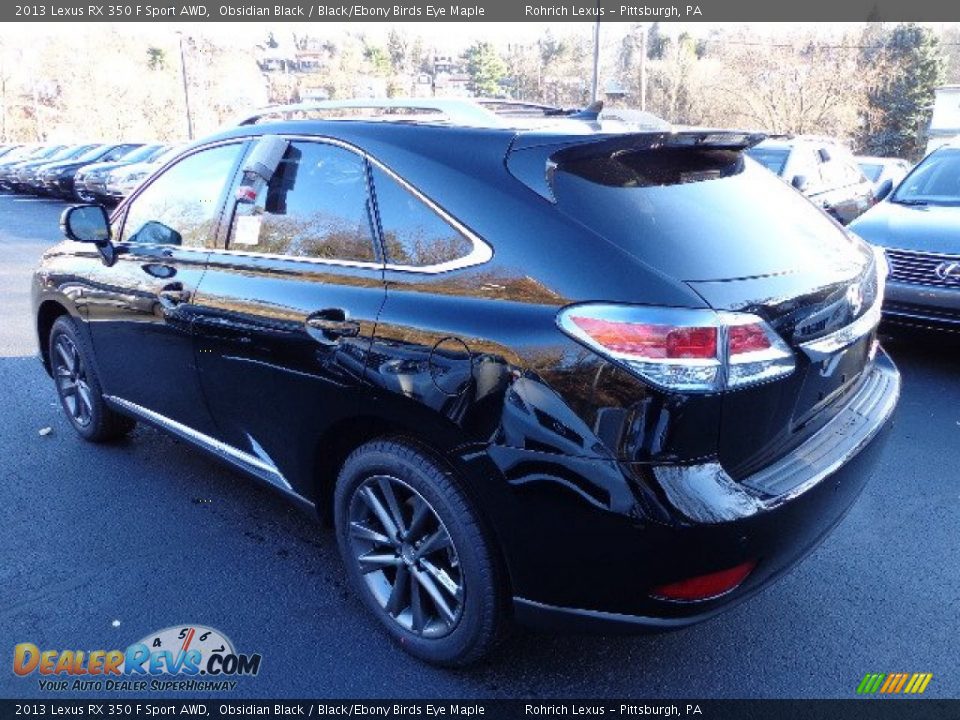 2013 Lexus RX 350 F Sport AWD Obsidian Black / Black/Ebony Birds Eye Maple Photo #2