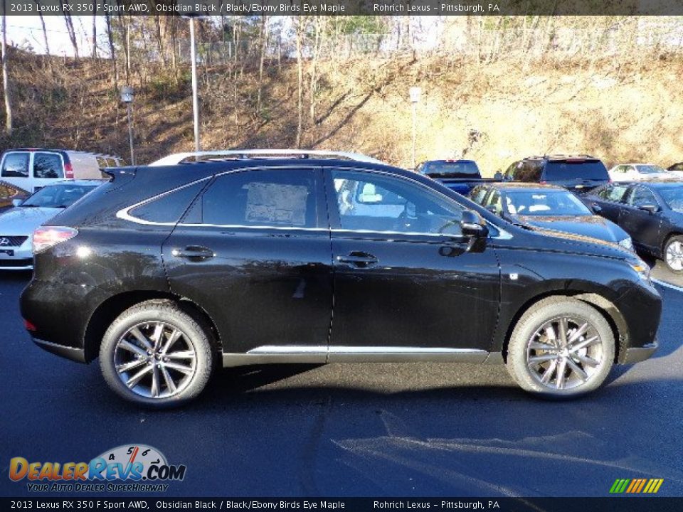 2013 Lexus RX 350 F Sport AWD Obsidian Black / Black/Ebony Birds Eye Maple Photo #5
