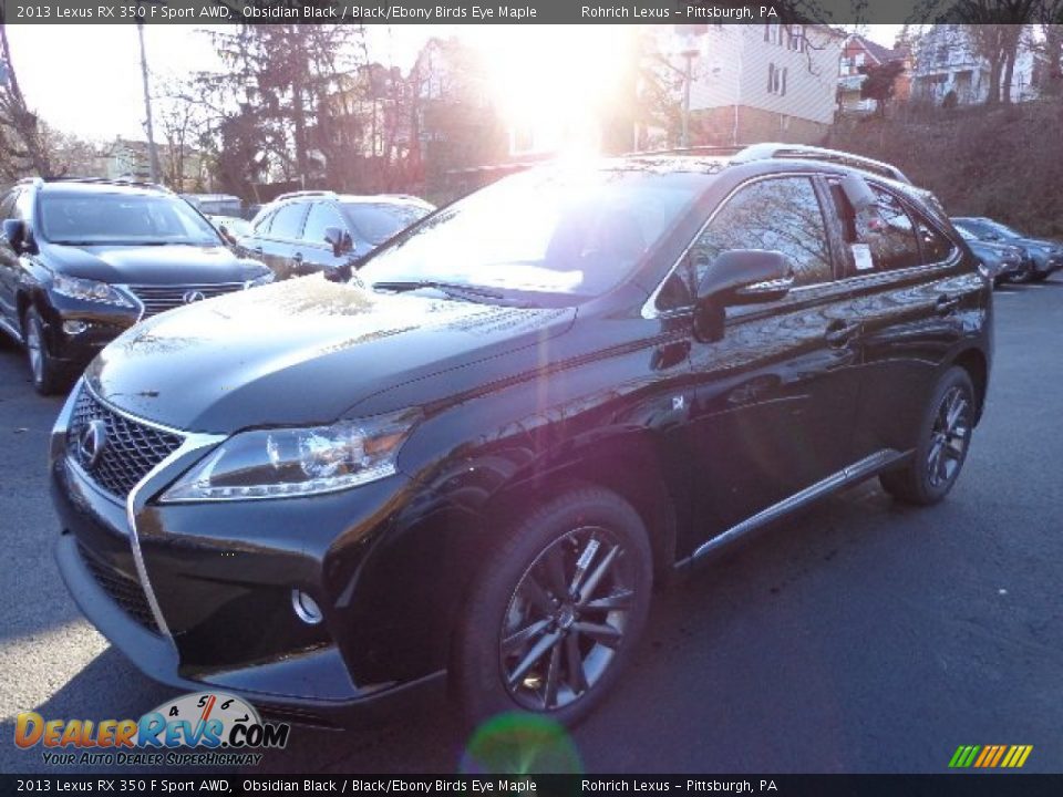 2013 Lexus RX 350 F Sport AWD Obsidian Black / Black/Ebony Birds Eye Maple Photo #8