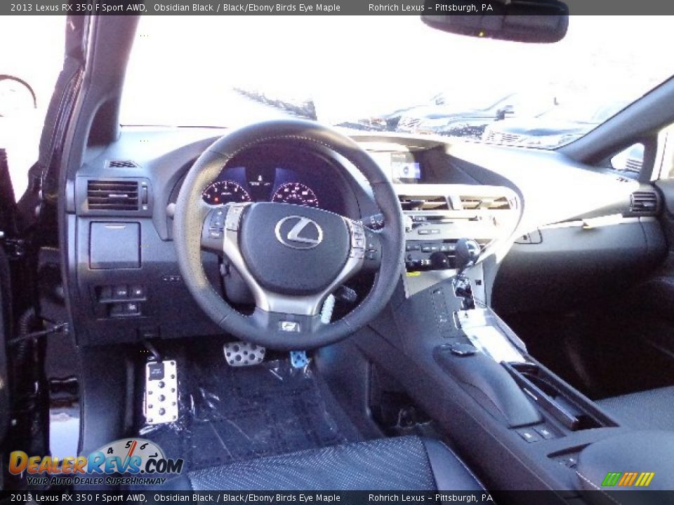 2013 Lexus RX 350 F Sport AWD Obsidian Black / Black/Ebony Birds Eye Maple Photo #12