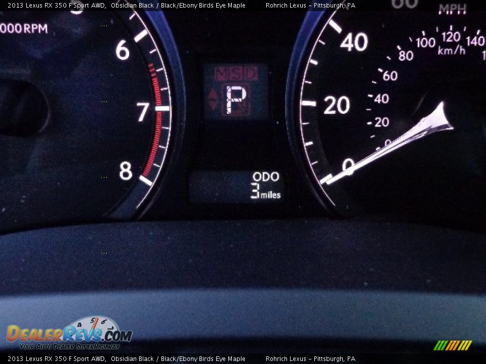 2013 Lexus RX 350 F Sport AWD Obsidian Black / Black/Ebony Birds Eye Maple Photo #19