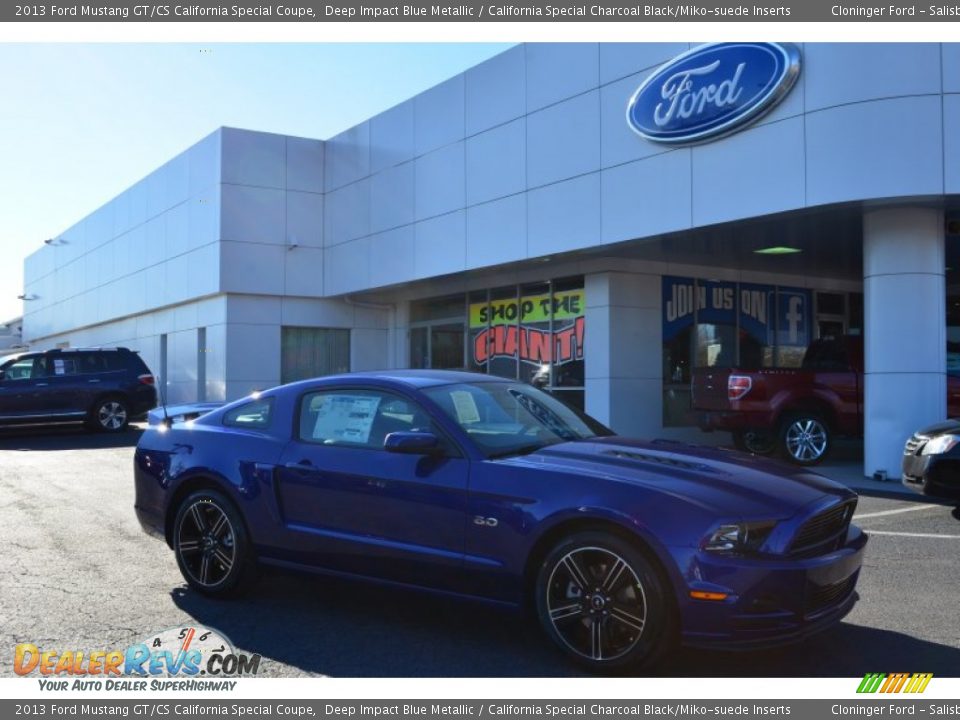 2013 Ford Mustang GT/CS California Special Coupe Deep Impact Blue Metallic / California Special Charcoal Black/Miko-suede Inserts Photo #1