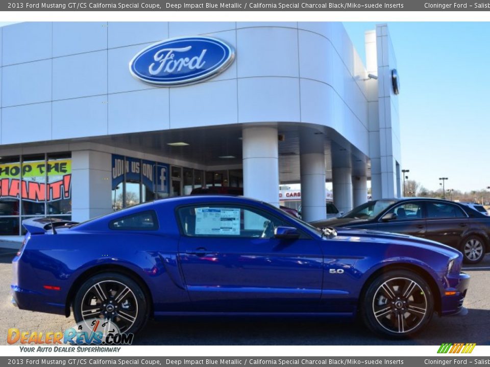 2013 Ford Mustang GT/CS California Special Coupe Deep Impact Blue Metallic / California Special Charcoal Black/Miko-suede Inserts Photo #2