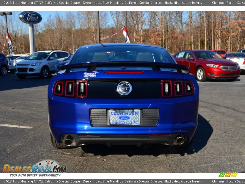 2013 Ford Mustang GT/CS California Special Coupe Deep Impact Blue Metallic / California Special Charcoal Black/Miko-suede Inserts Photo #4