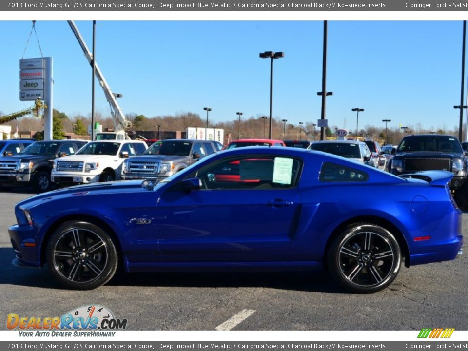 2013 Ford Mustang GT/CS California Special Coupe Deep Impact Blue Metallic / California Special Charcoal Black/Miko-suede Inserts Photo #5