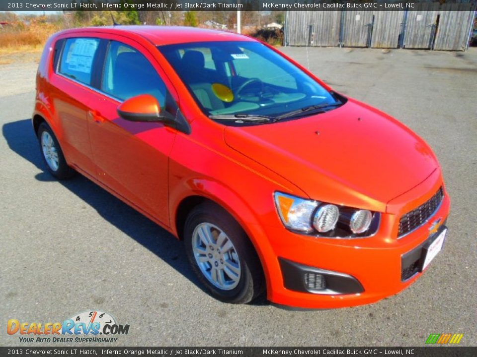 2013 Chevrolet Sonic LT Hatch Inferno Orange Metallic / Jet Black/Dark Titanium Photo #2